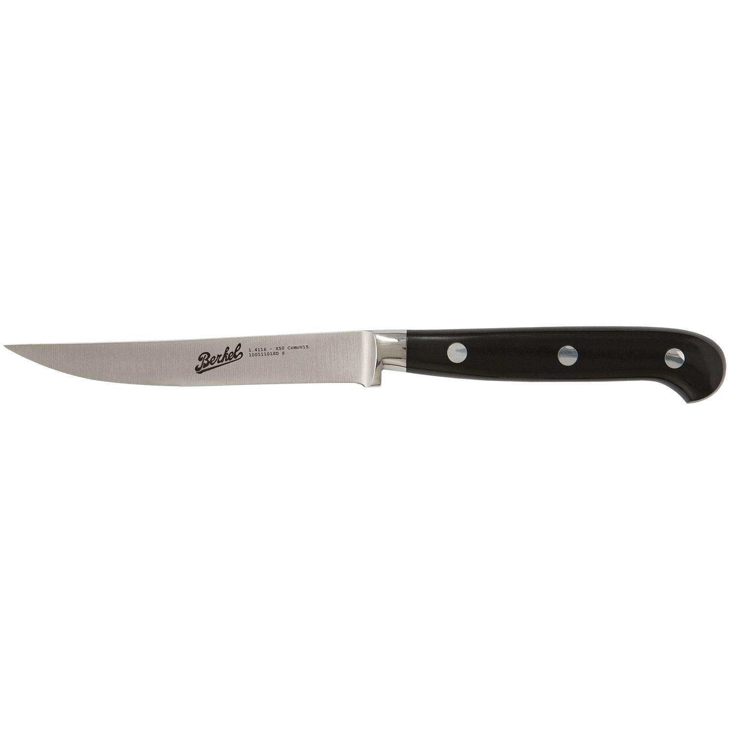 Steak Knife cm.11  Stainless Steel Berkel Adhoc Handle Glossy Black Resin